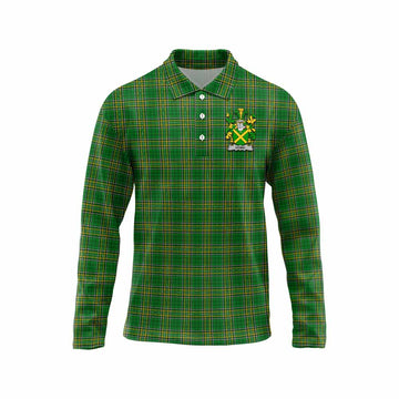 Dowd Irish Clan Tartan Long Sleeve Polo Shirt with Coat of Arms Unisex - Tartan Vibes Clothing