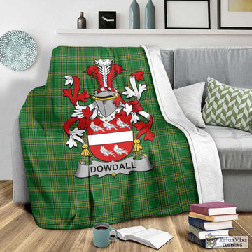 Tartan Vibes Clothing Dowdall Irish Clan Tartan Blanket with Coat of Arms