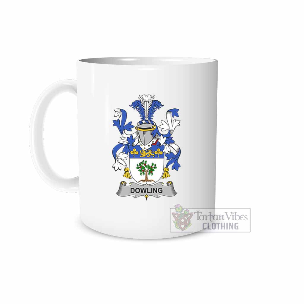 Dowling Irish Clan Coat of Arms Ceramic Mug White - 2D-tartanvibesclothing