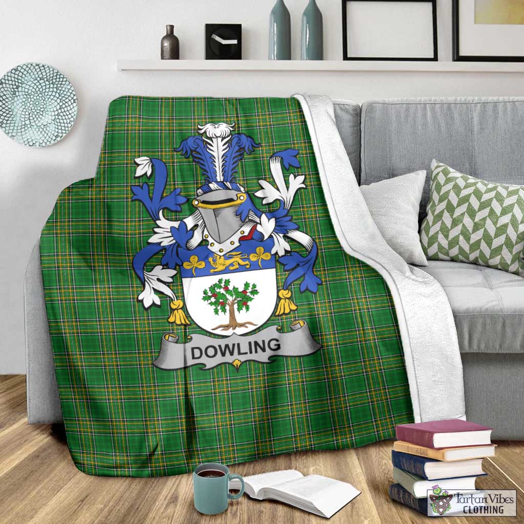 Dowling Irish Clan Tartan Blanket with Coat of Arms - Tartan Vibes Clothing