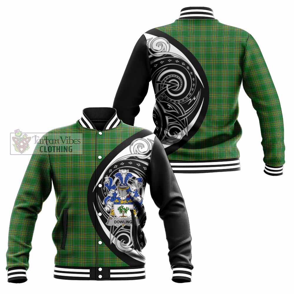Tartan Vibes Clothing Dowling Irish Clan Baseball Jacket Celtic Circle Style