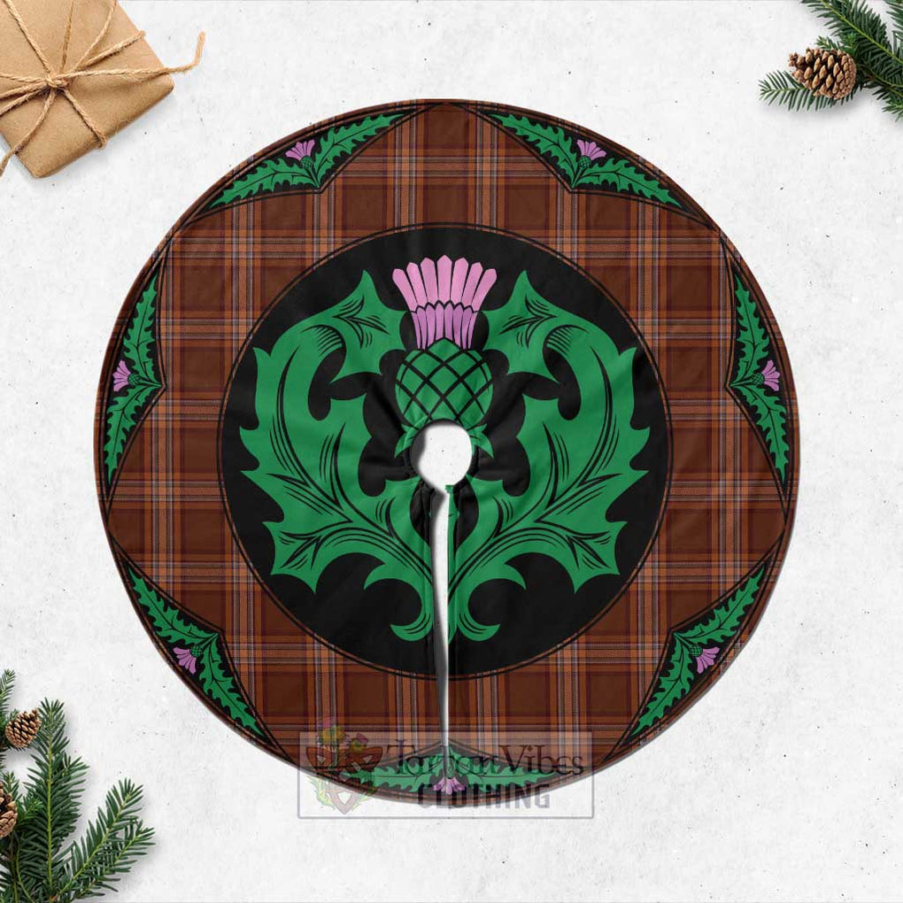 Tartan Vibes Clothing Down County Ireland Tartan Christmas Tree Skirt Scottish Thistle Style