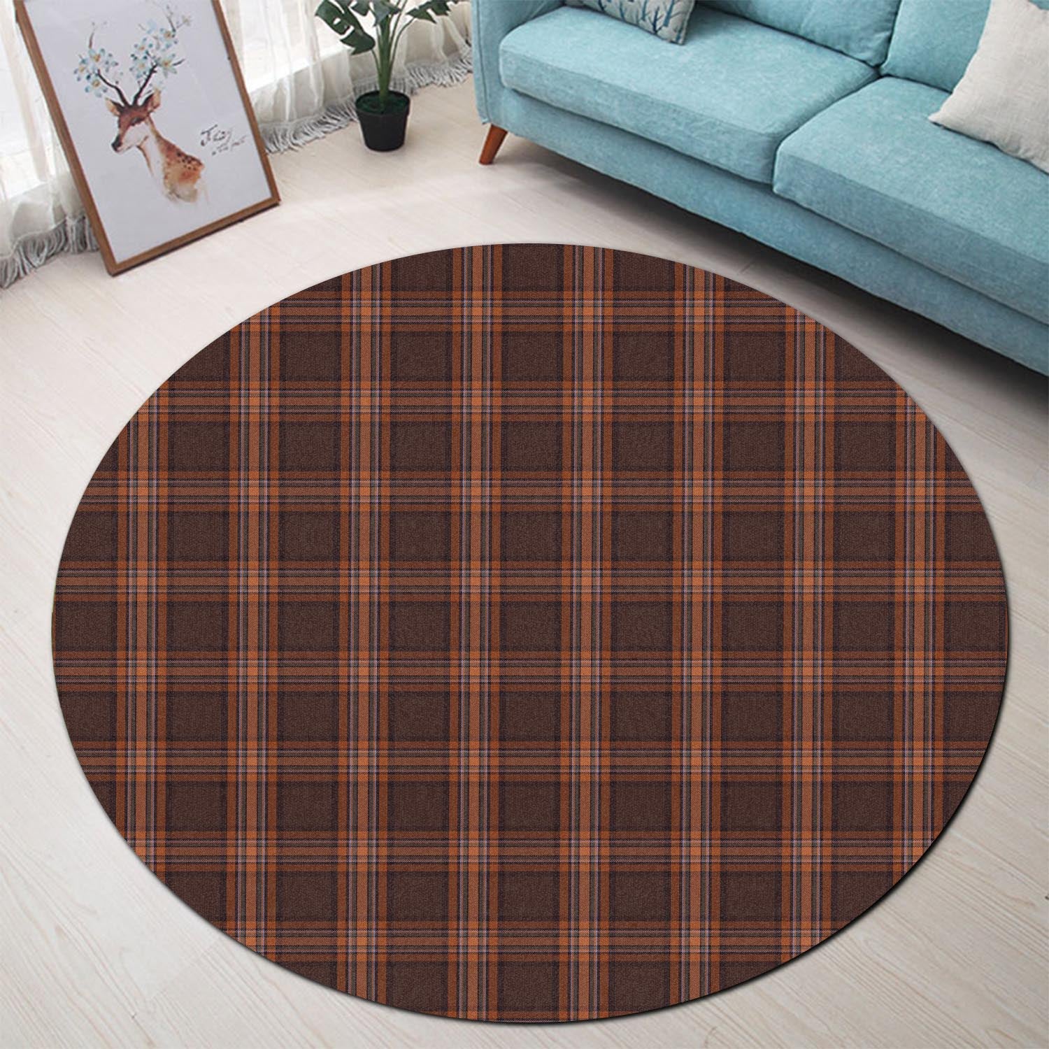 Down County Ireland Tartan Round Rug - Tartanvibesclothing