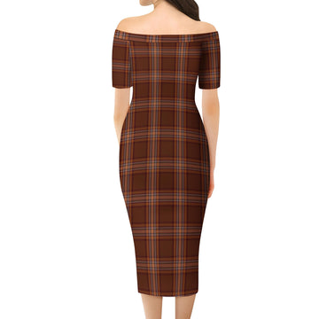 Down County Ireland Tartan Off Shoulder Lady Dress - Tartanvibesclothing