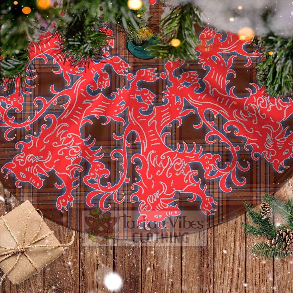 Tartan Vibes Clothing Down County Ireland Tartan Christmas Tree Skirt Lion Rampant Style