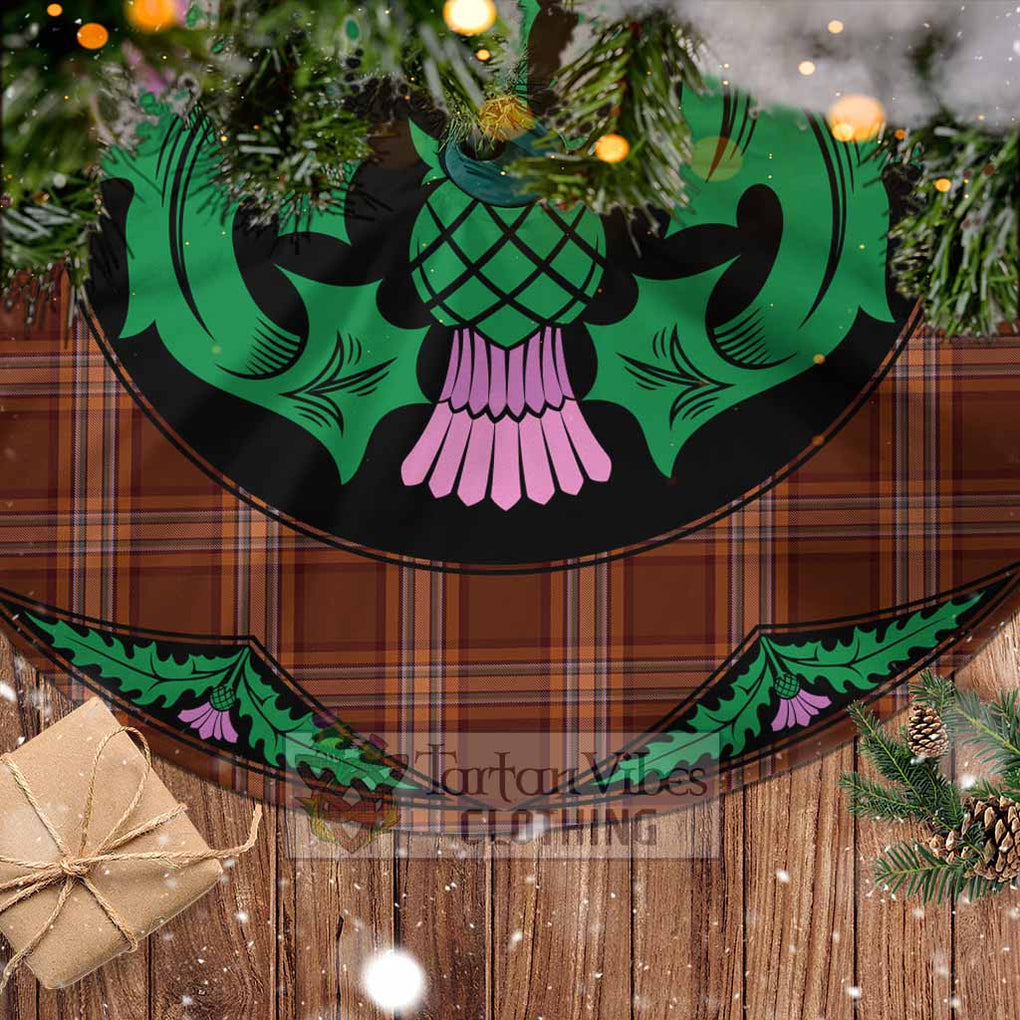 Tartan Vibes Clothing Down County Ireland Tartan Christmas Tree Skirt Scottish Thistle Style