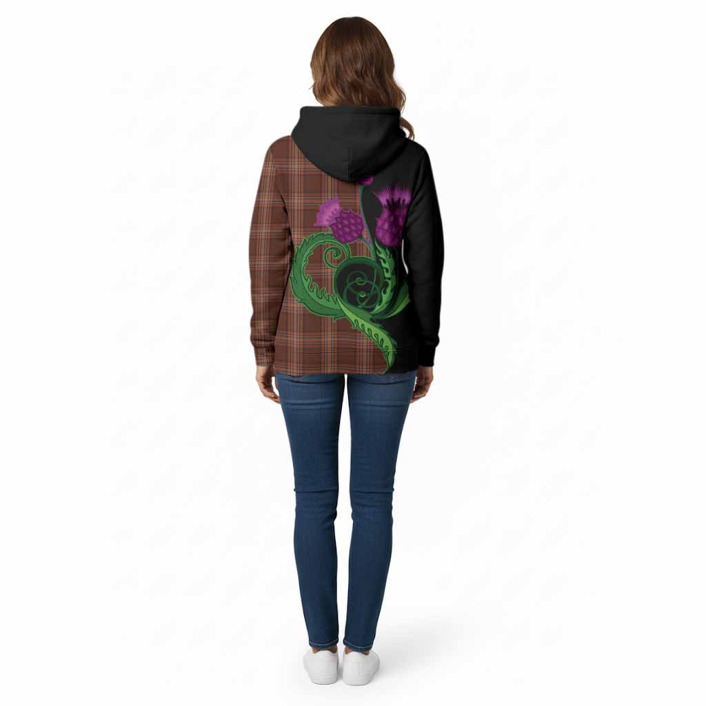 Down County Ireland Tartan Cotton Hoodie Traditional Scottish Thistle