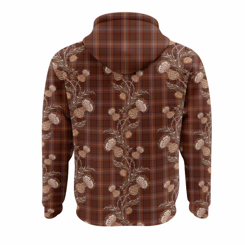 Down County Ireland Tartan Hoodie Seamless Scottish Thistle Flowers