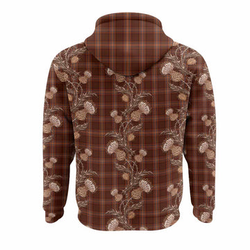 Down County Ireland Tartan Hoodie Seamless Scottish Thistle Flowers