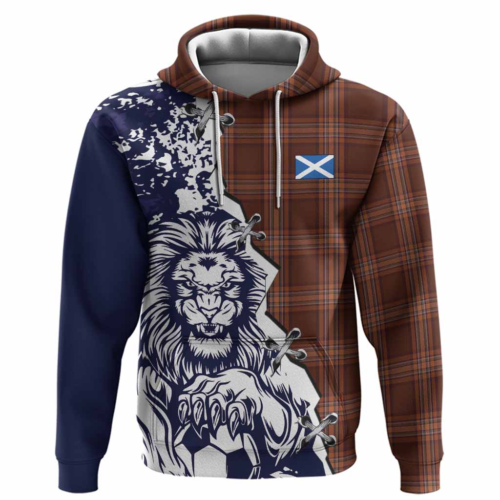 Down County Ireland Tartan Scottish Hoodie Angry Lion With Soccer Ball Style