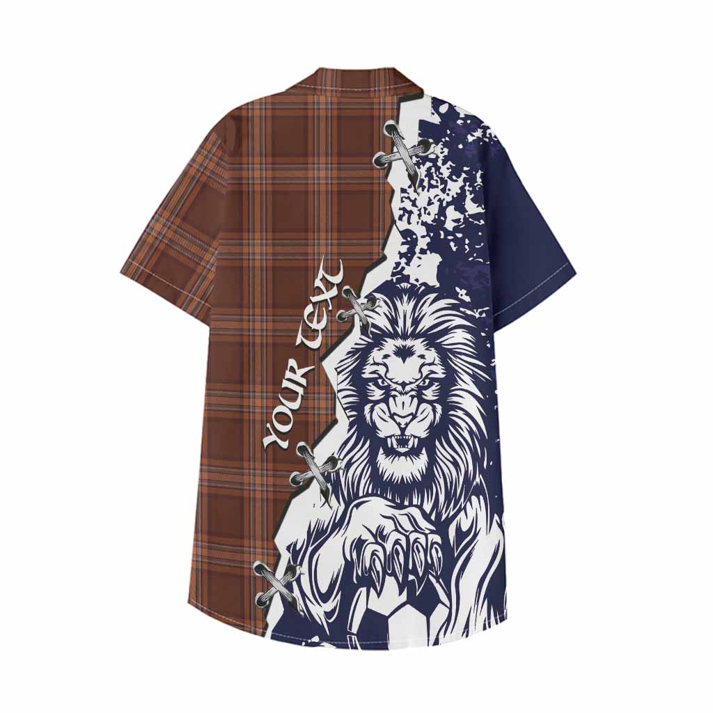 Down County Ireland Tartan Scottish Kid Hawaiian Shirt Angry Lion With Soccer Ball Style