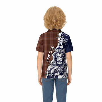 Down County Ireland Tartan Scottish Kid Polo Shirt Angry Lion With Soccer Ball Style