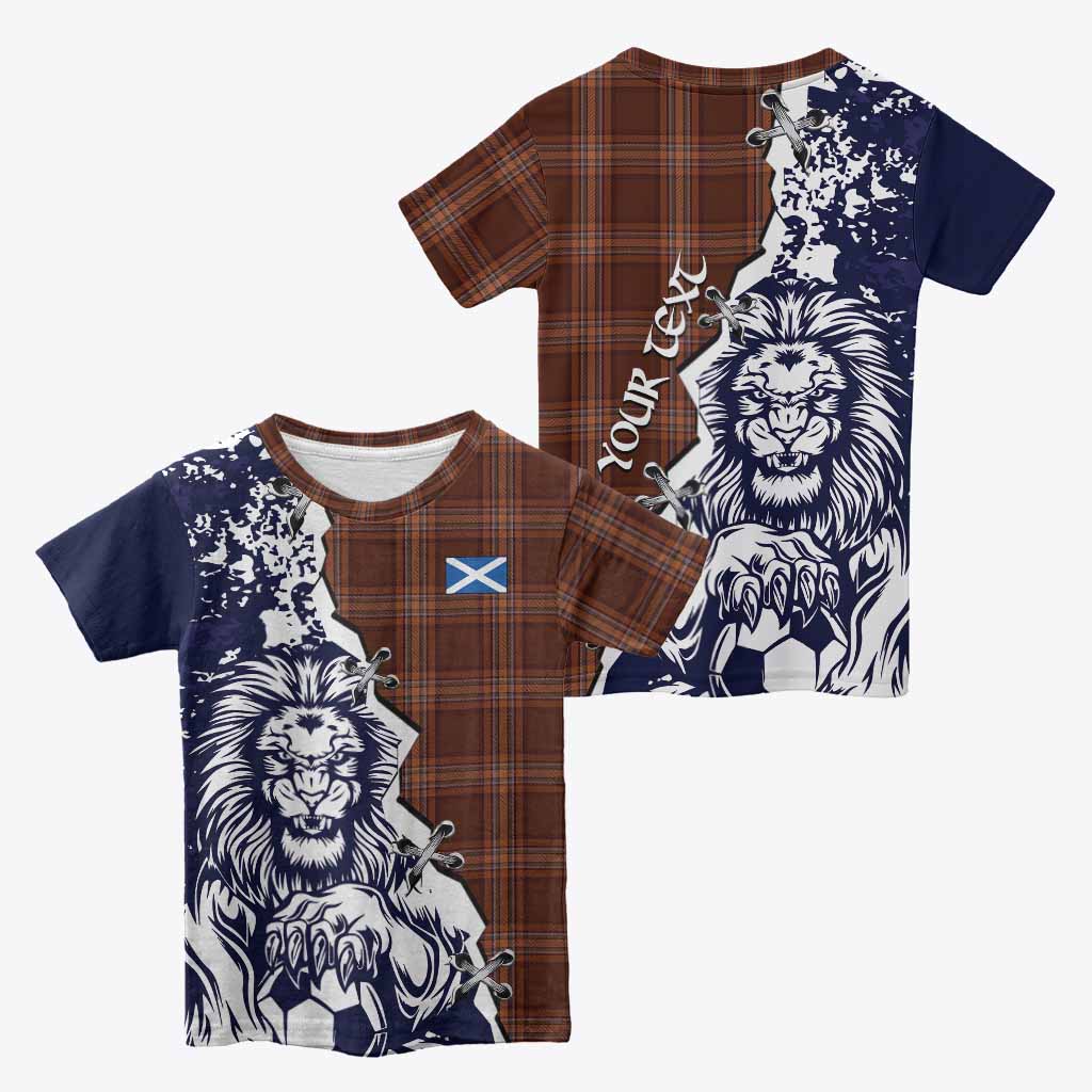 Down County Ireland Tartan Scottish Kid T-shirt Angry Lion With Soccer Ball Style