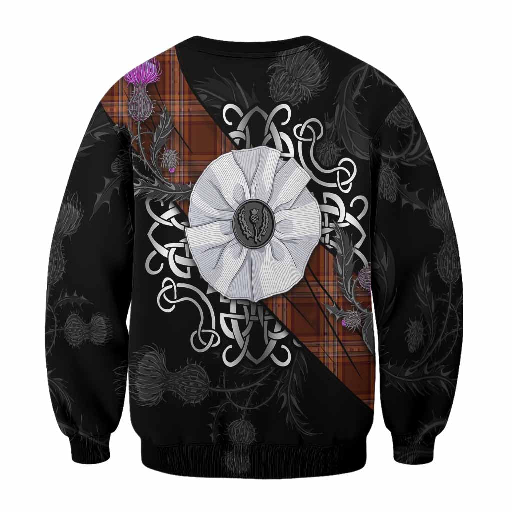 Down Tartan Sweatshirt Jacobite White Rose - Tartan Vibes Clothing