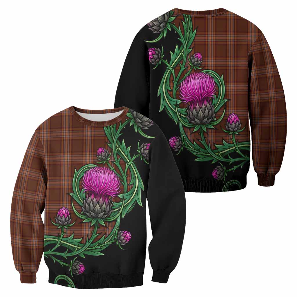 Down Tartan Sweatshirt Resilient Scottish Thistle - Tartan Vibes Clothing