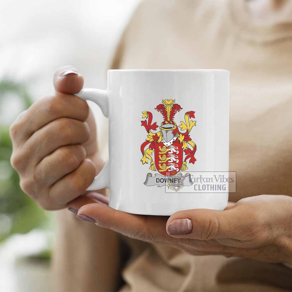 Tartan Vibes Clothing Downey Irish Clan Coat of Arms Ceramic Mug