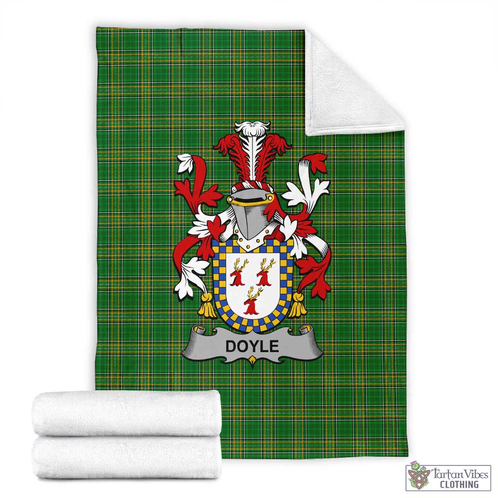 Doyle Irish Clan Tartan Blanket with Coat of Arms X-Large 59 x 79 inches 150 x 200 cm - Tartan Vibes Clothing