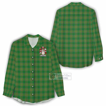Doyle Irish Clan Tartan Women's Casual Shirt with Coat of Arms - Tartan Vibes Clothing
