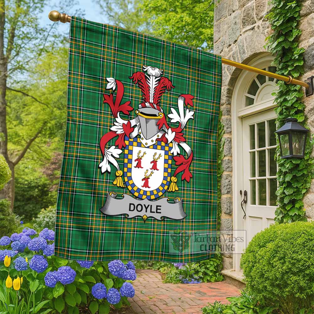 Doyle Irish Clan Tartan Flag with Coat of Arms