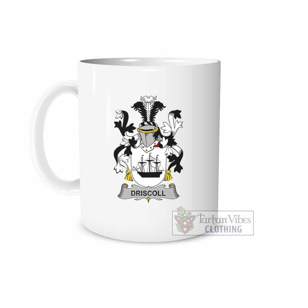 Driscoll Irish Clan Coat of Arms Ceramic Mug White - 2D-tartanvibesclothing