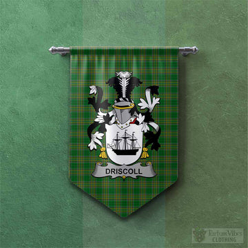 Driscoll Irish Clan Tartan Gonfalon, Tartan Banner with Coat of Arms
