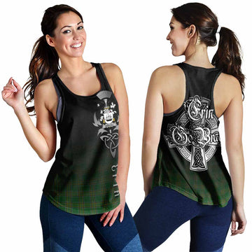 Tartan Vibes Clothing Driscoll Irish Clan Women's Racerback Tanks with Coat of Arms Erin Go Bragh Celtic Inspired