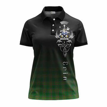 Drisdale Irish Clan Women's Polo Shirt with Coat of Arms Erin Go Bragh Celtic Inspired Women - Tartan Vibes Clothing
