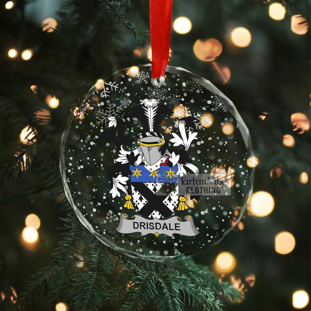 Drisdale Irish Clan Christmas Glass Ornament with Coat of Arms - 2D-tartanvibesclothing