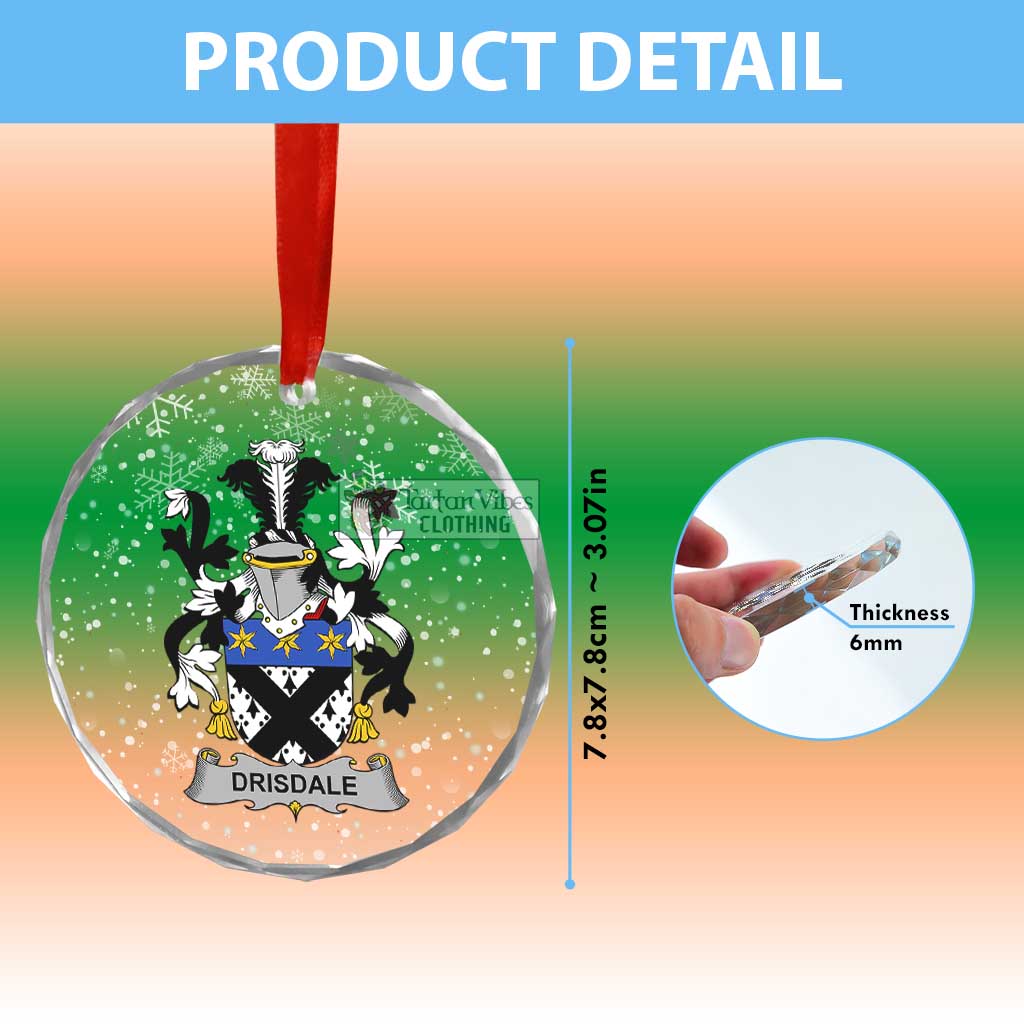 Drisdale Irish Clan Christmas Glass Ornament with Coat of Arms - 2D-tartanvibesclothing
