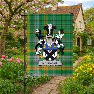 Drisdale Irish Clan Tartan Garden Flag with Coat of Arms
