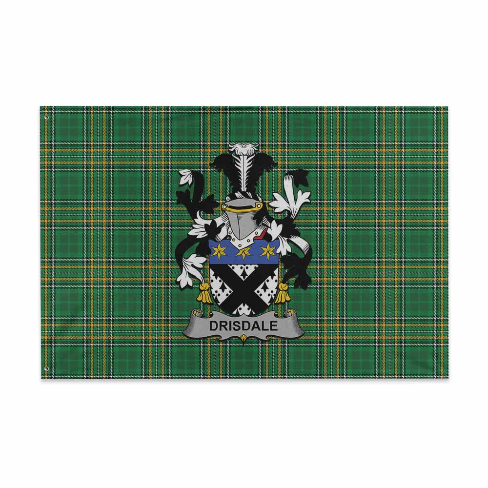 Tartan Vibes Clothing Drisdale Irish Clan Tartan House Flag with Coat of Arms