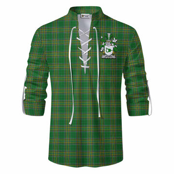 Droney Irish Clan Tartan Ghillie Kilt Shirt with Coat of Arms Men - Tartan Vibes Clothing