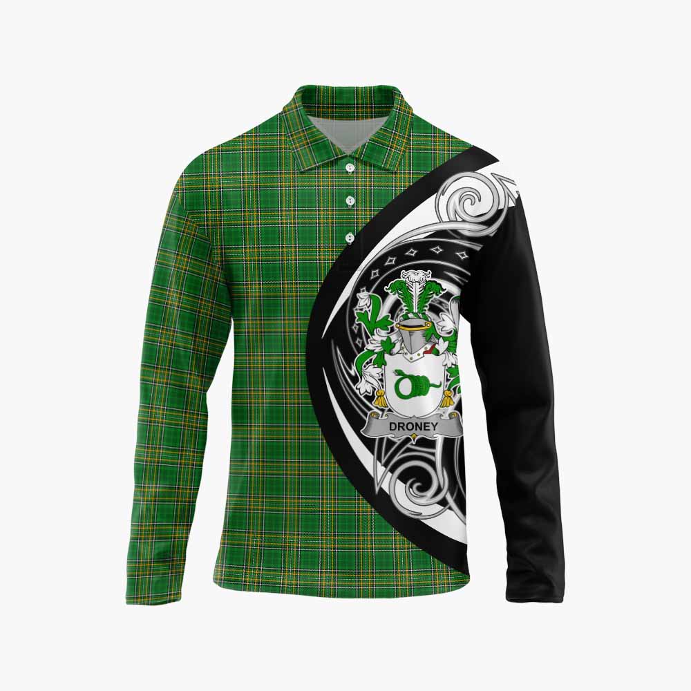Droney Irish Clan Long Sleeve Polo Shirt Celtic Circle Style Unisex - Tartan Vibes Clothing