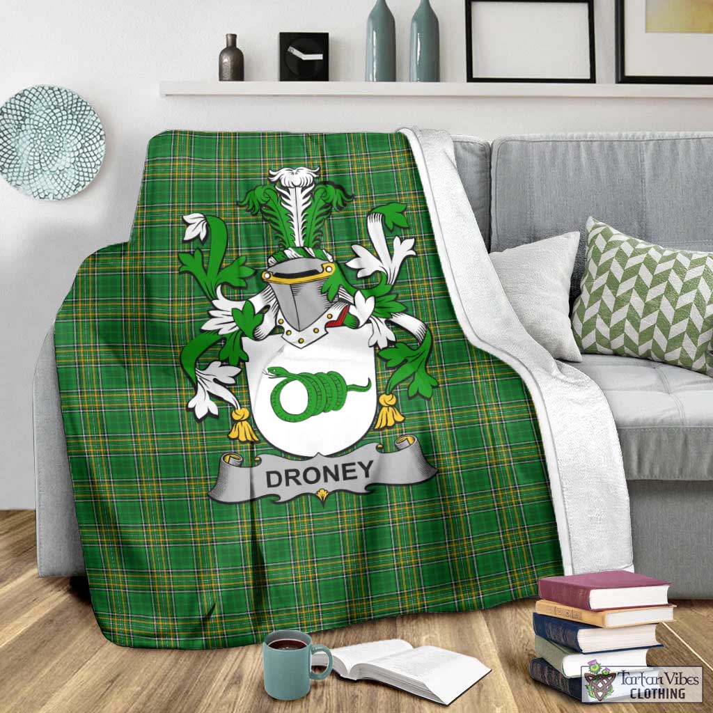 Droney Irish Clan Tartan Blanket with Coat of Arms - Tartan Vibes Clothing