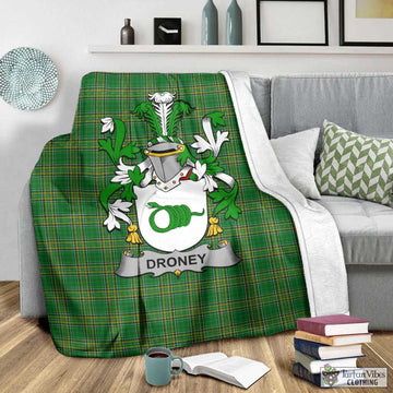 Droney Irish Clan Tartan Blanket with Coat of Arms - Tartan Vibes Clothing