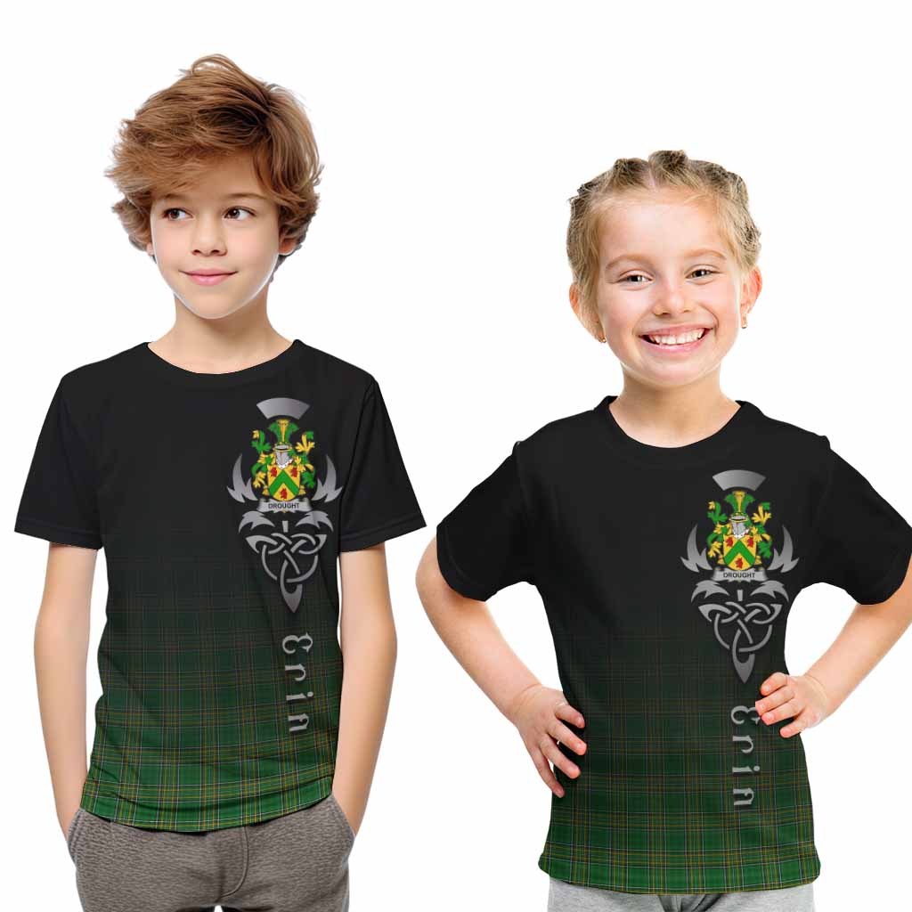 Drought Irish Clan Kid T-Shirt with Coat of Arms Erin Go Bragh Celtic Inspired Youth XL Size14 - Tartan Vibes Clothing