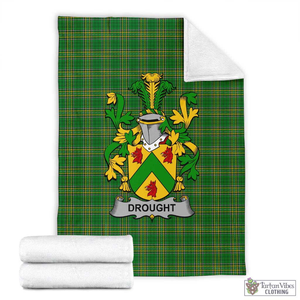 Drought Irish Clan Tartan Blanket with Coat of Arms X-Large 59 x 79 inches 150 x 200 cm - Tartan Vibes Clothing