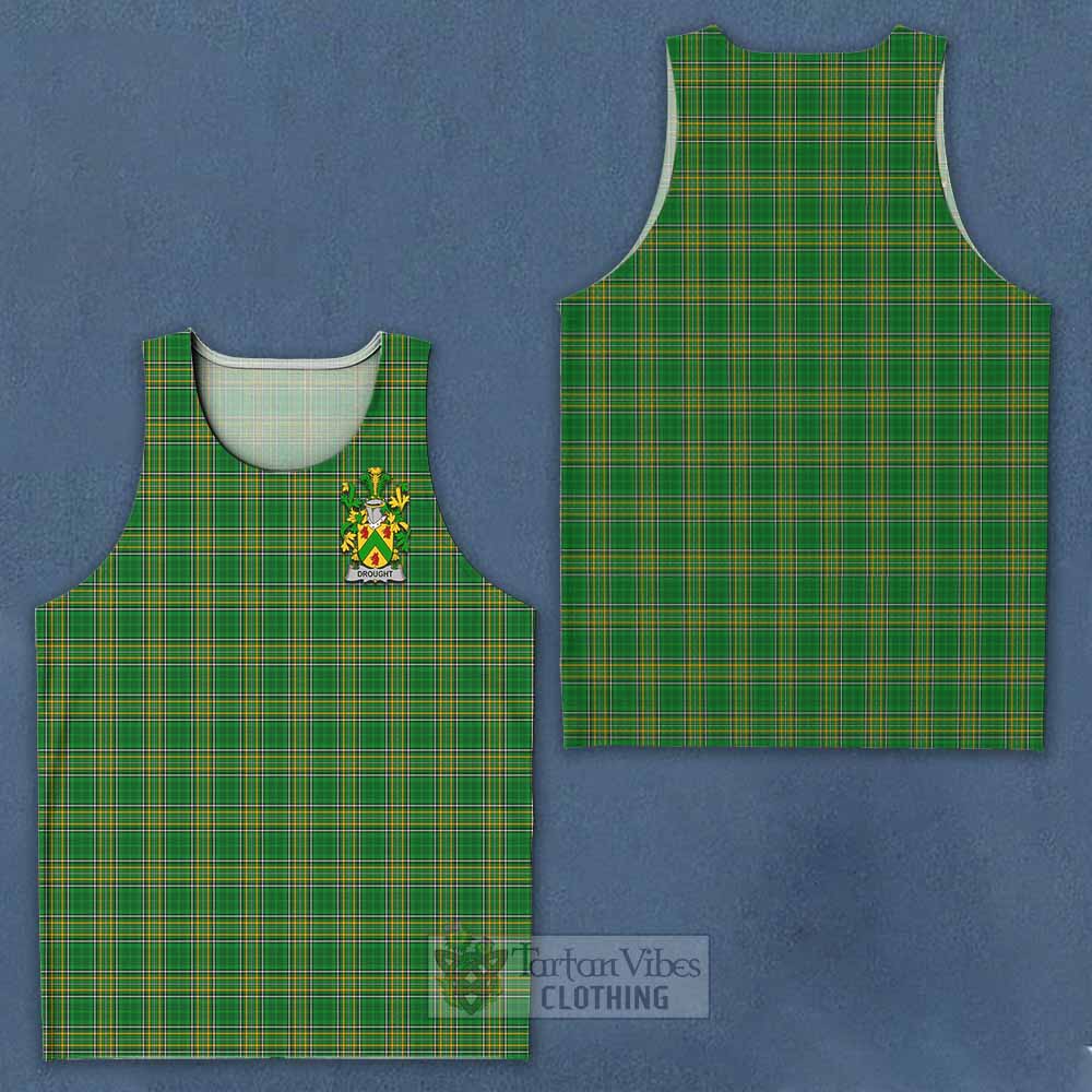 Tartan Vibes Clothing Drought Irish Clan Tartan Men's Tank Top with Coat of Arms