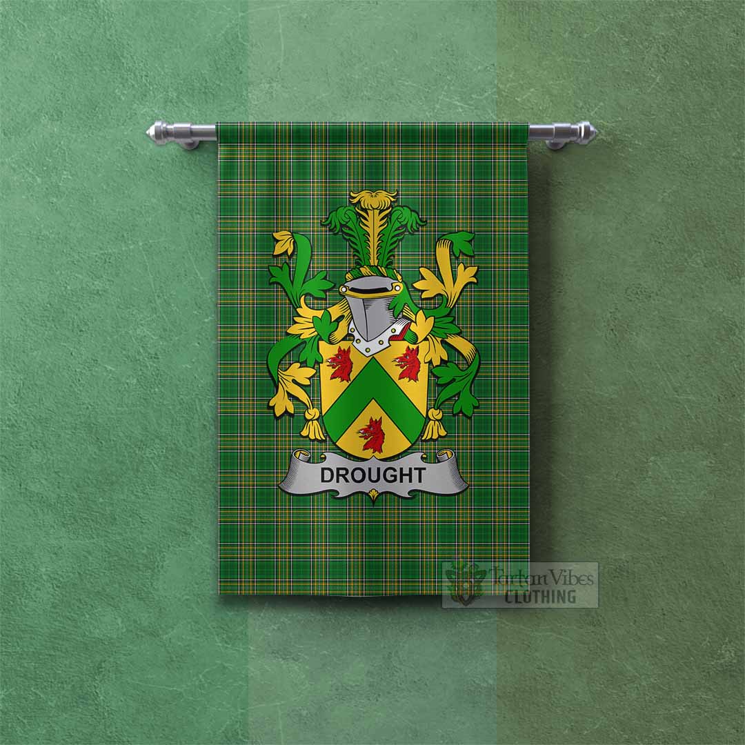 Drought Irish Clan Tartan Gonfalon, Tartan Banner with Coat of Arms Rectangle - Tartan Vibes Clothing
