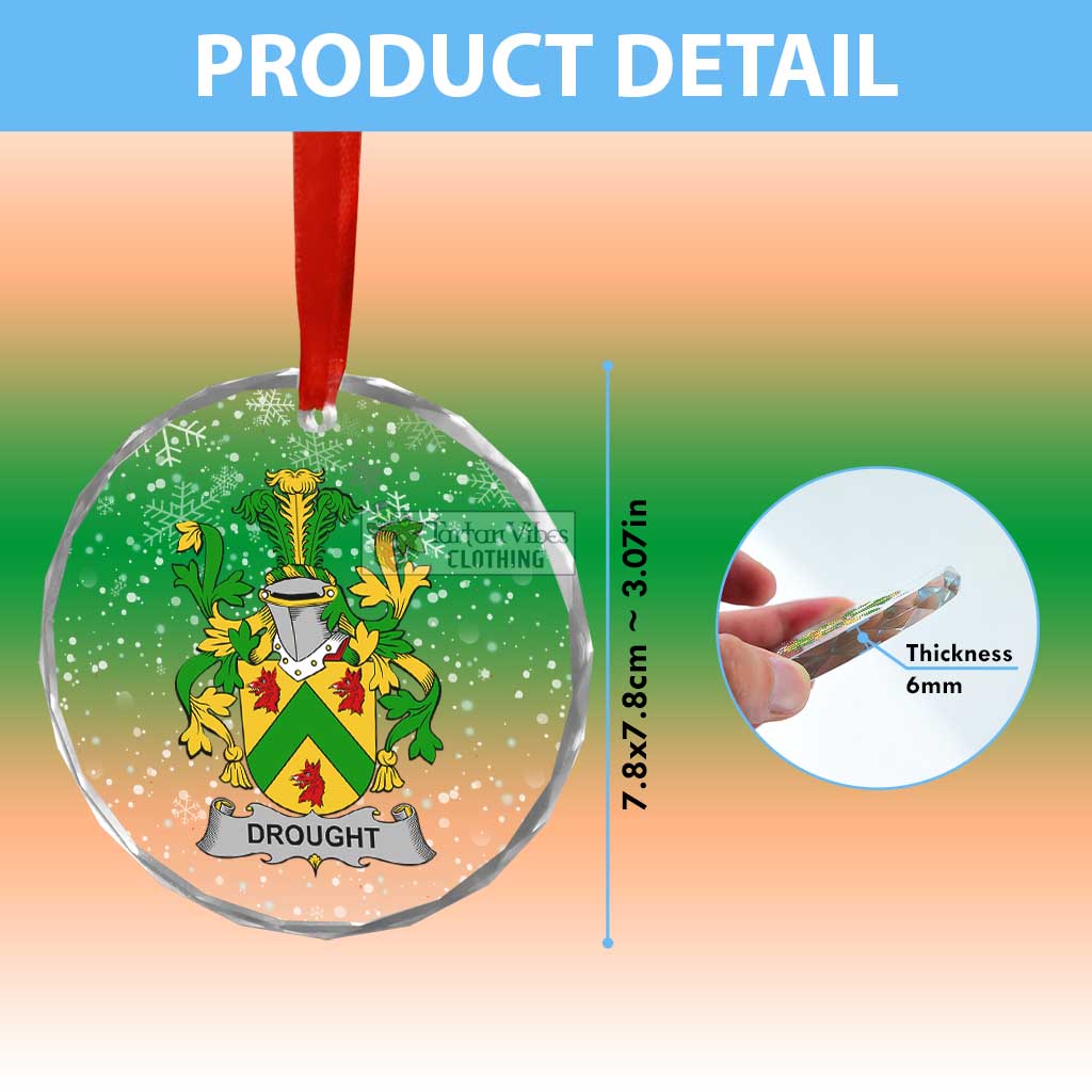 Drought Irish Clan Christmas Glass Ornament with Coat of Arms - 2D-tartanvibesclothing