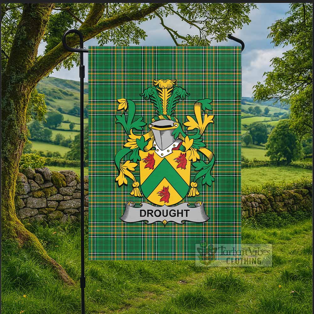 Drought Irish Clan Tartan Flag with Coat of Arms