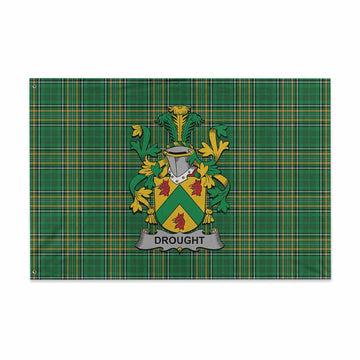 Drought Irish Clan Tartan House Flag with Coat of Arms