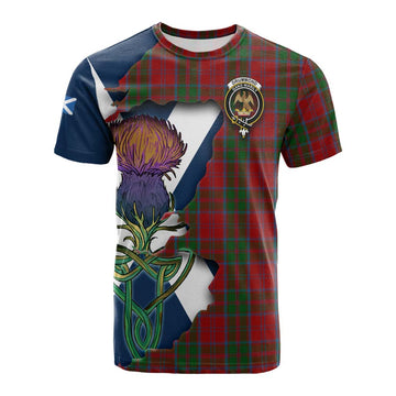 Tartan Vibes Clothing Drummond Tartan Family Crest Cotton T-shirt Scottish Thistle Celtic Inspired