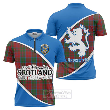 Tartan Vibes Clothing Drummond Family Crest Tartan Zipper Polo Shirt Celebrate Saint Andrew's Day in Style
