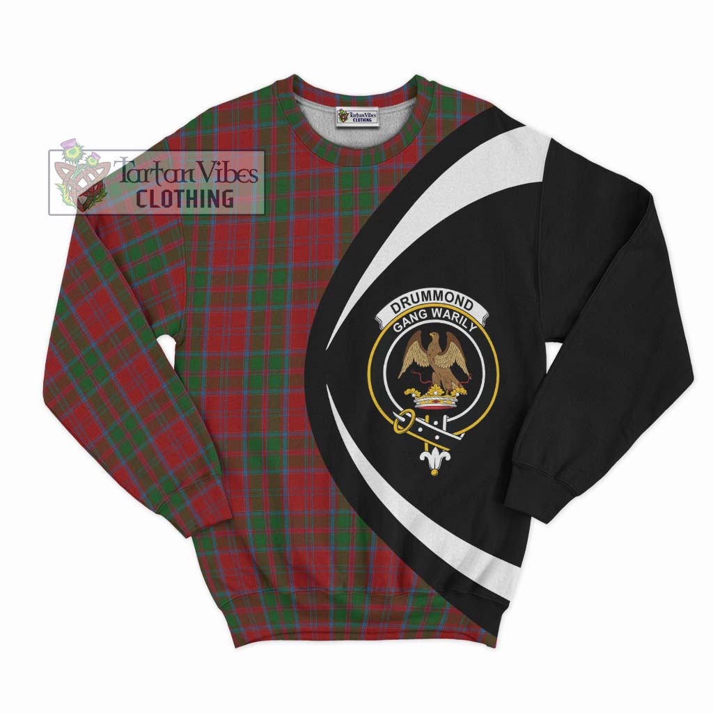 Drummond Tartan Sweatshirt with Family Crest Circle Style Unisex - Tartan Vibes Clothing