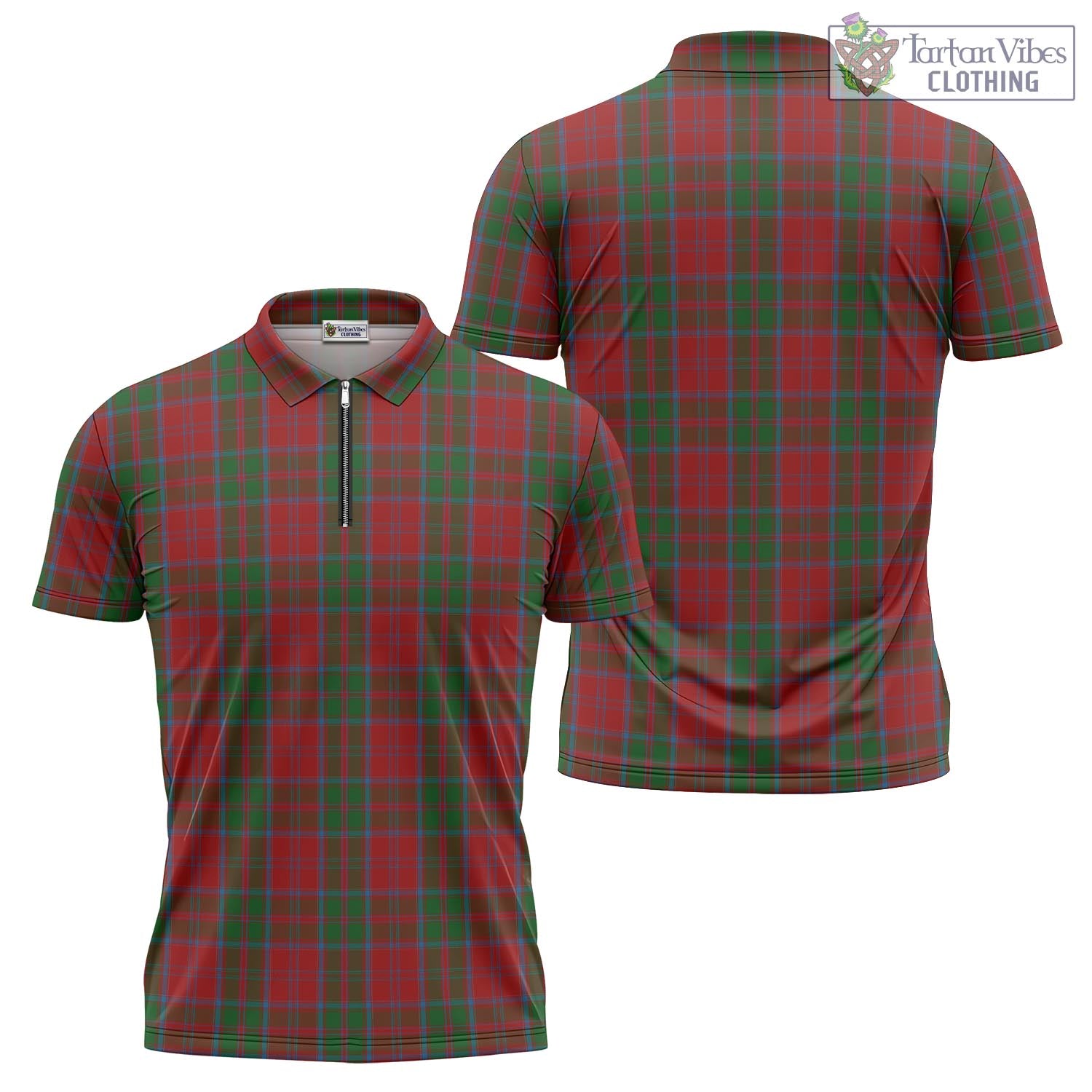 Tartan Vibes Clothing Drummond Tartan Zipper Polo Shirt