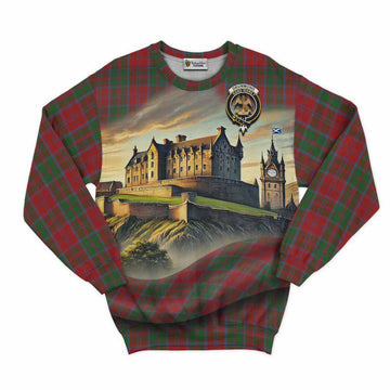 Tartan Vibes Clothing Drummond Tartan Family Crest Sweatshirt with Scottish Ancient Castle Style