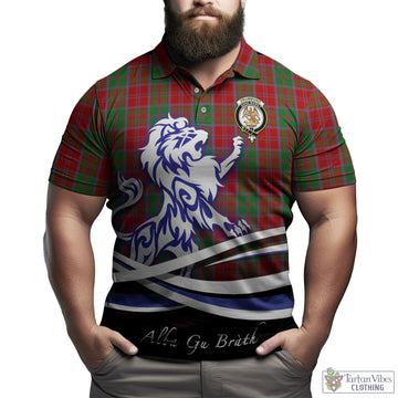 Drummond Tartan Polo Shirt with Alba Gu Brath Regal Lion Emblem