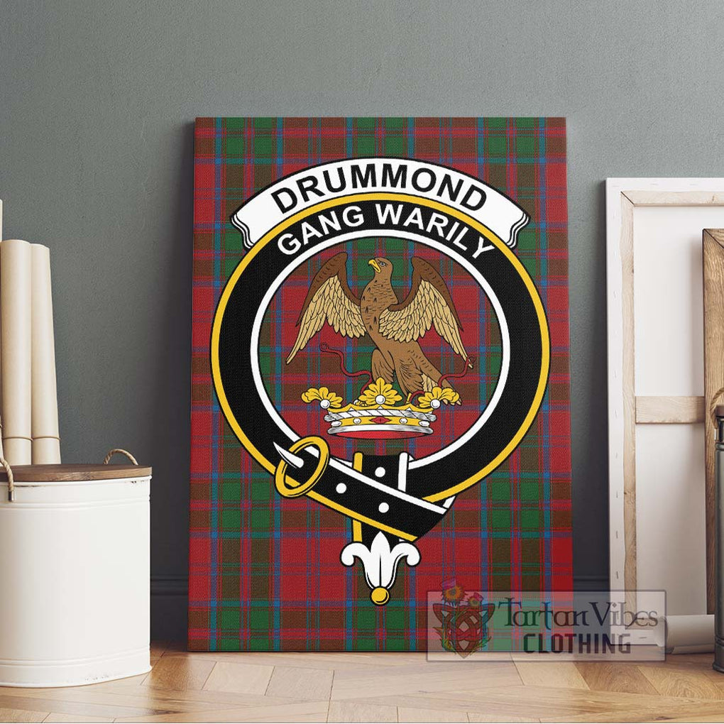 Drummond Tartan Canvas Print Wall Art with Family Crest Without Frame - Tartan Vibes Clothing