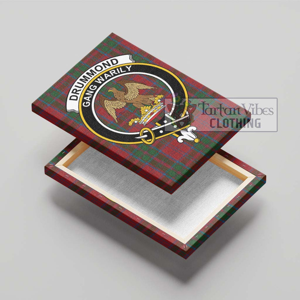 Drummond Tartan Canvas Print Wall Art with Family Crest - Tartan Vibes Clothing